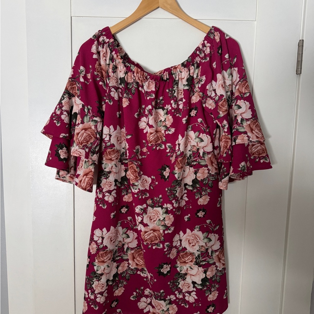 Xhilaration Floral Off the Shoulder Dress